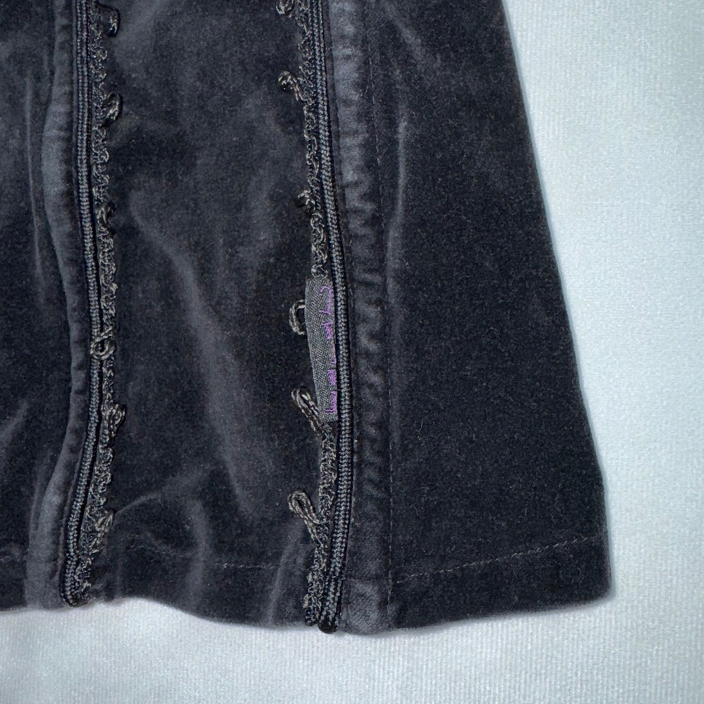 Tripp NYC Velvet Lace Corset Top, Vintage Button Up Gothcore Blouse Plus 2X - Picture 3 of 7